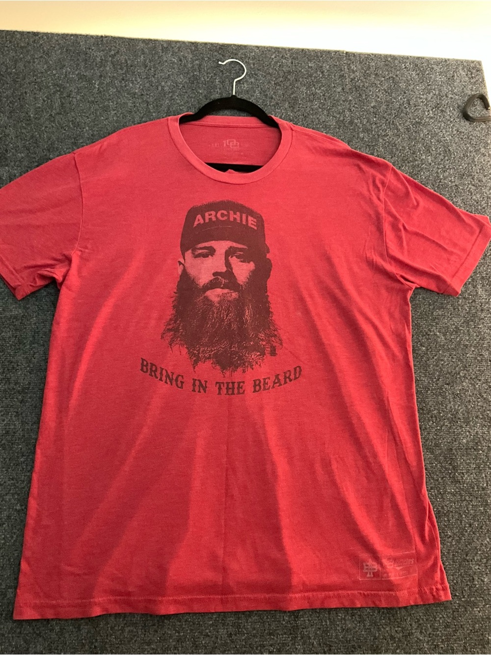 108 Stitches Archie Bradley “Archie Bring in the Beard” Distressed Tee XXL